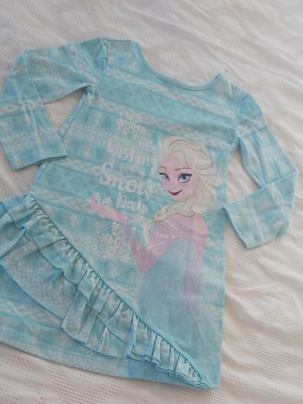 Disney Frozen Girl's Size 4 Pajama Nightdress with Elsa Motif